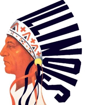 Orange Profile Portrait with Geometric Feather Headdress